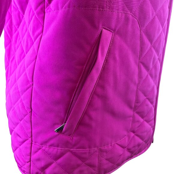 Liz Claiborne Womens Fuchsia Polyester Quilted Zip-Up Jacket Size M Lightweight - Picture 5 of 8